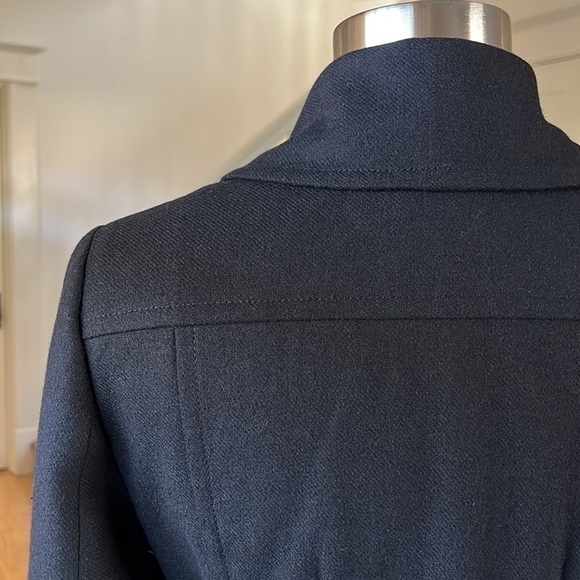 HALOGEN Wool Blend Moto Style Belted Jacket Black XS - Picture 8 of 14